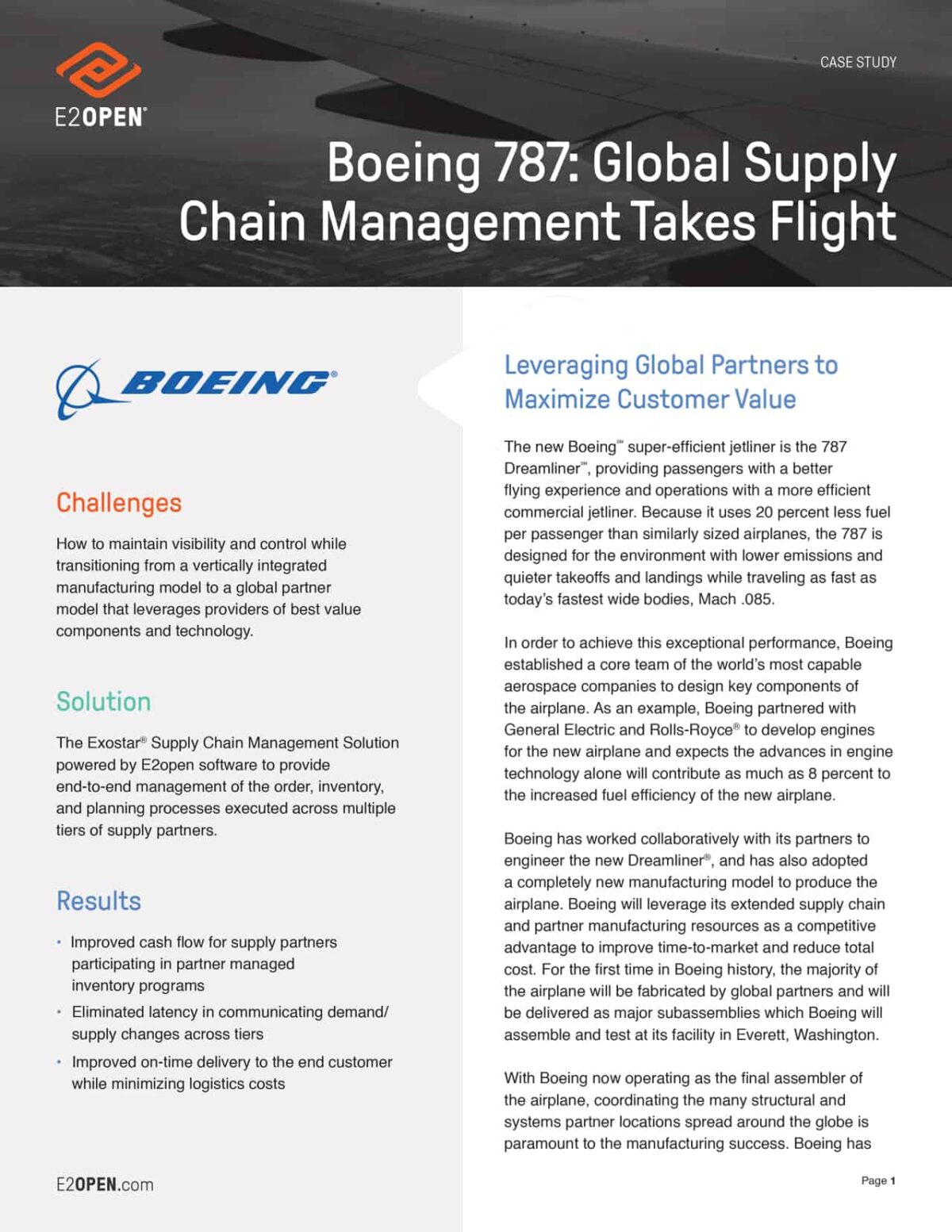 Boeing 787 Global Supply Chain | E2open